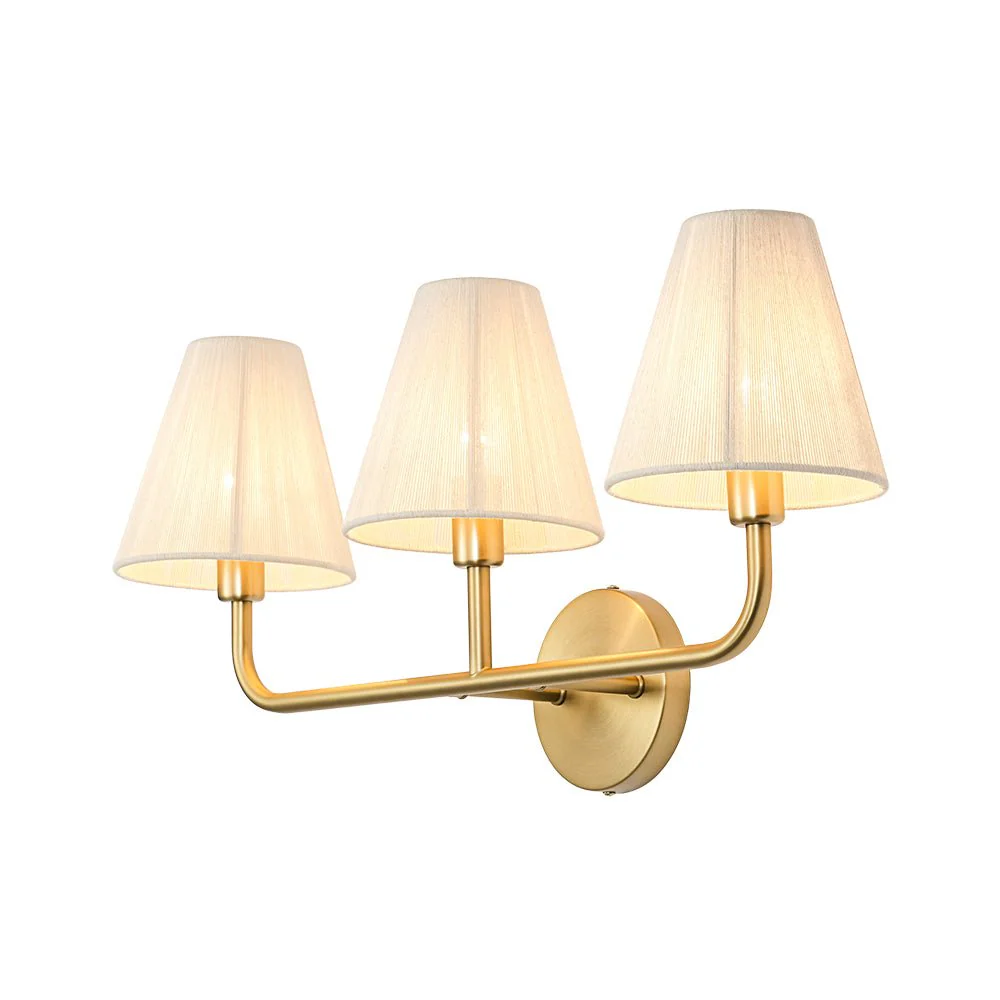 3-Light Beige Woven Thread Conical Vanity Wall Sconce - Image 6