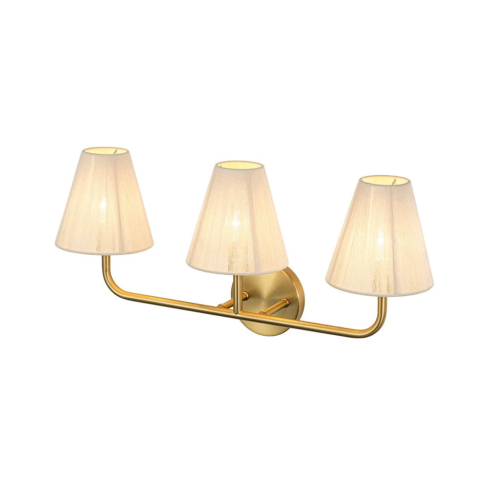 3-Light Beige Woven Thread Conical Vanity Wall Sconce - Image 7