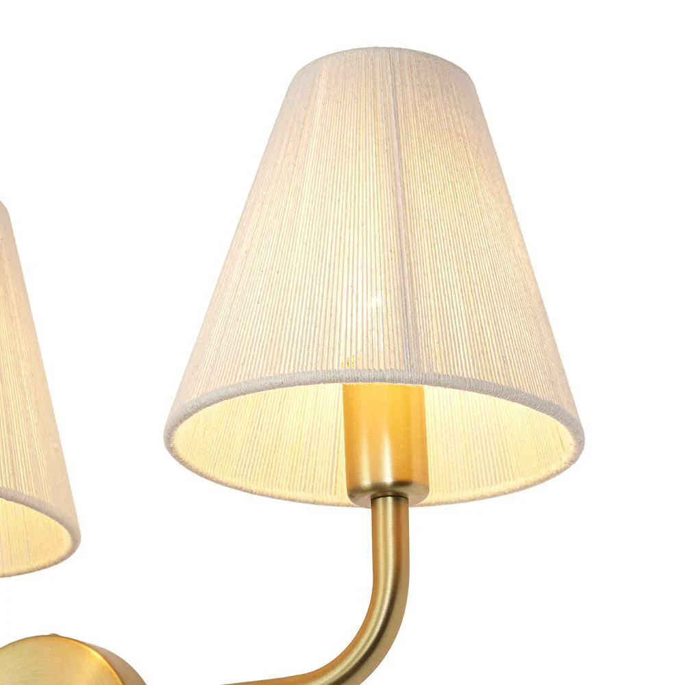 3-Light Beige Woven Thread Conical Vanity Wall Sconce - Image 8