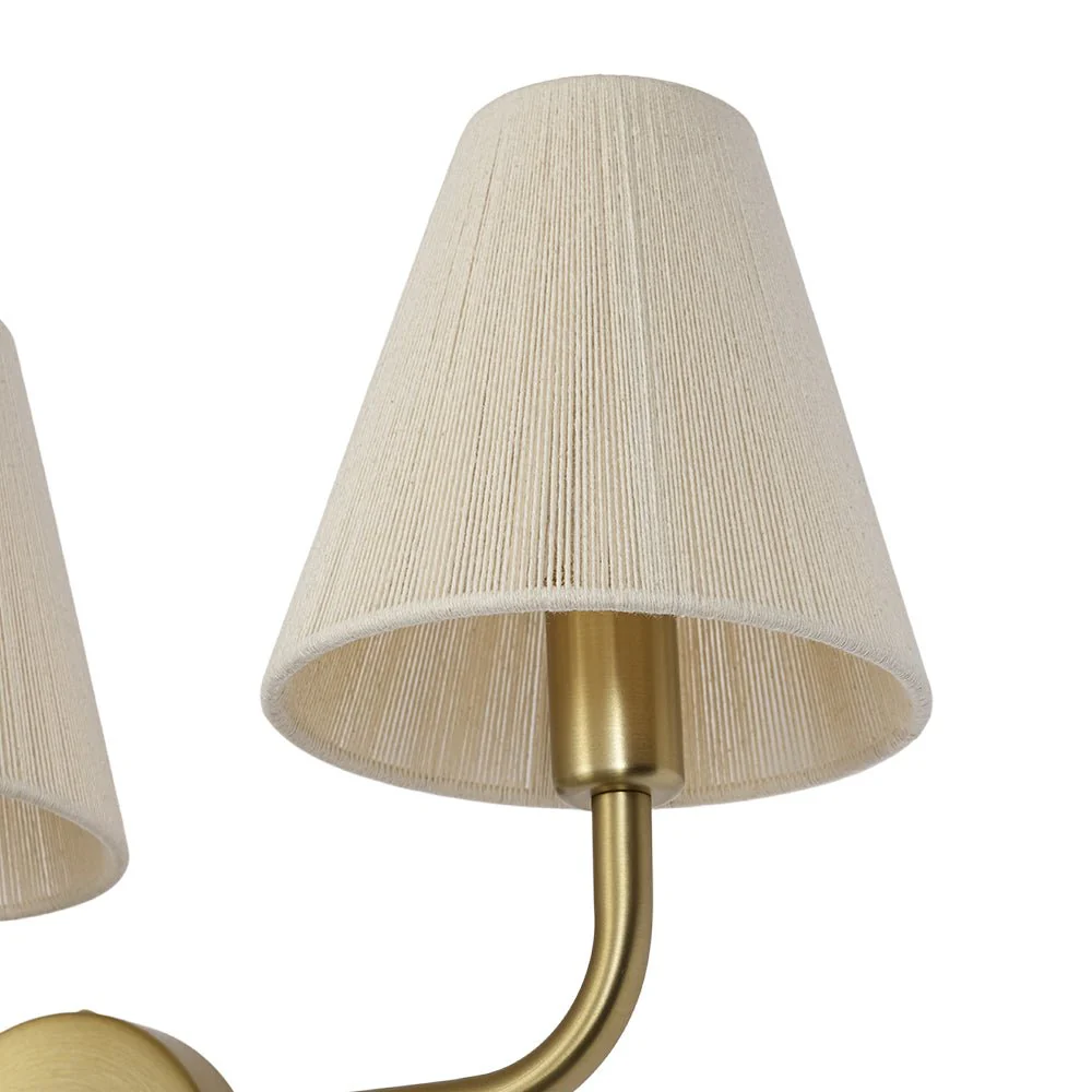 3-Light Beige Woven Thread Conical Vanity Wall Sconce - Image 9