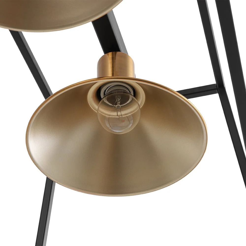 3-Light Black Brass Rectangle Cage Island Chandelier - Image 13