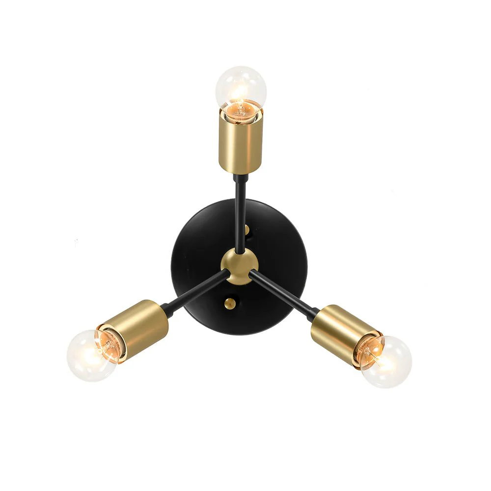 3-Light Black Brass Sputnik Semi Flush Mount - Image 10