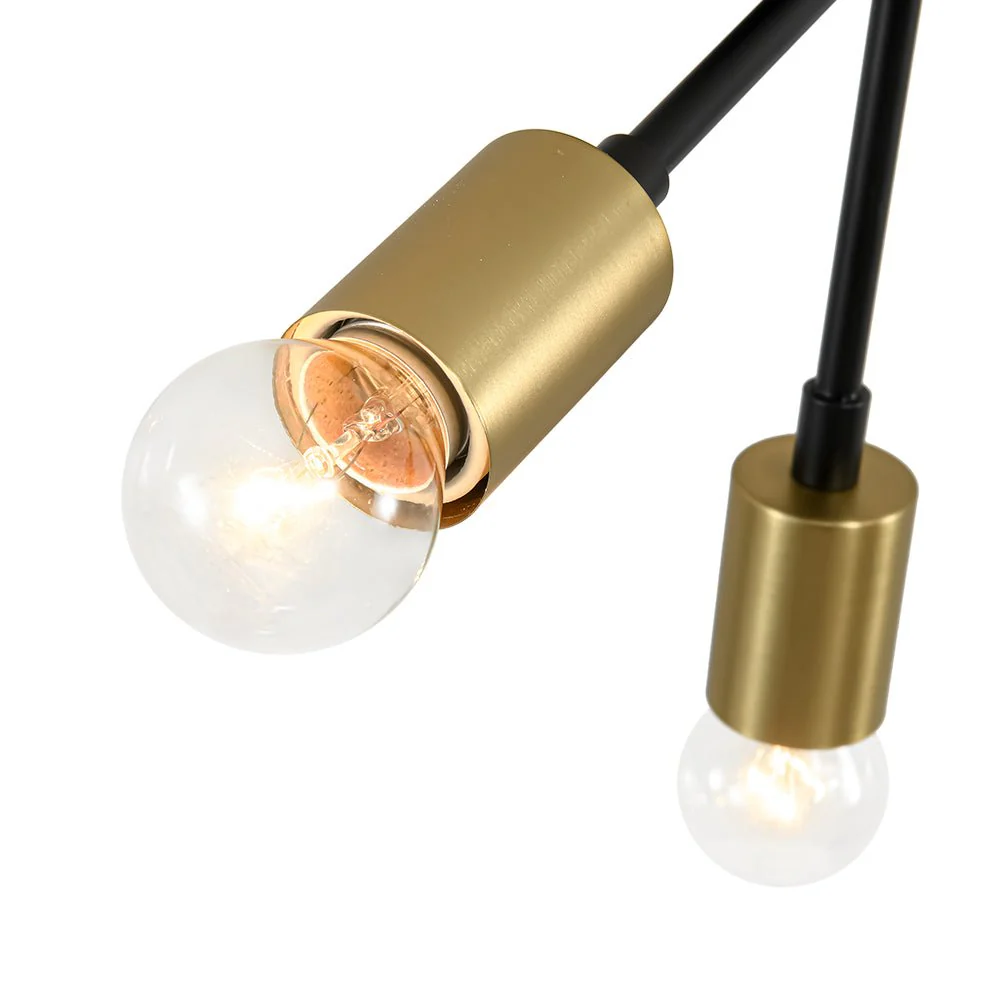 3-Light Black Brass Sputnik Semi Flush Mount - Image 8