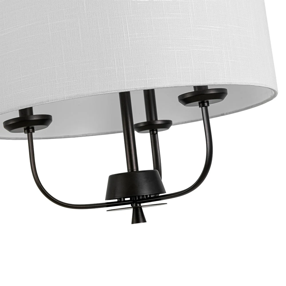 3-Light Candle Style Large Fabric Drum Cage Chandelier - Image 13