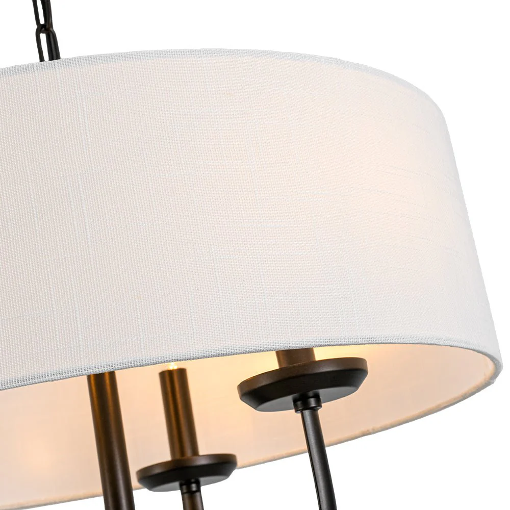 3-Light Candle Style Large Fabric Drum Cage Chandelier - Image 14