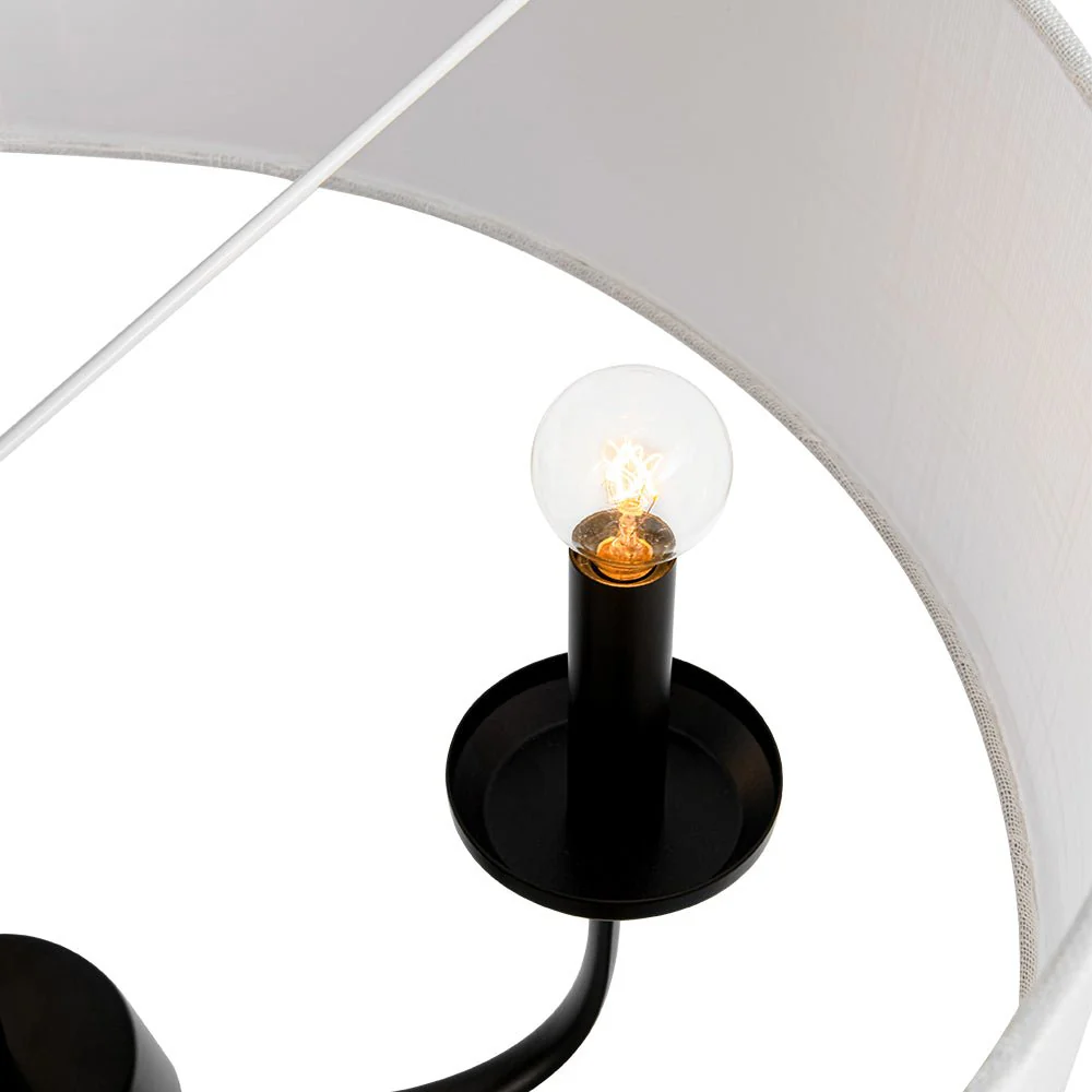 3-Light Candle Style Large Fabric Drum Cage Chandelier - Image 15