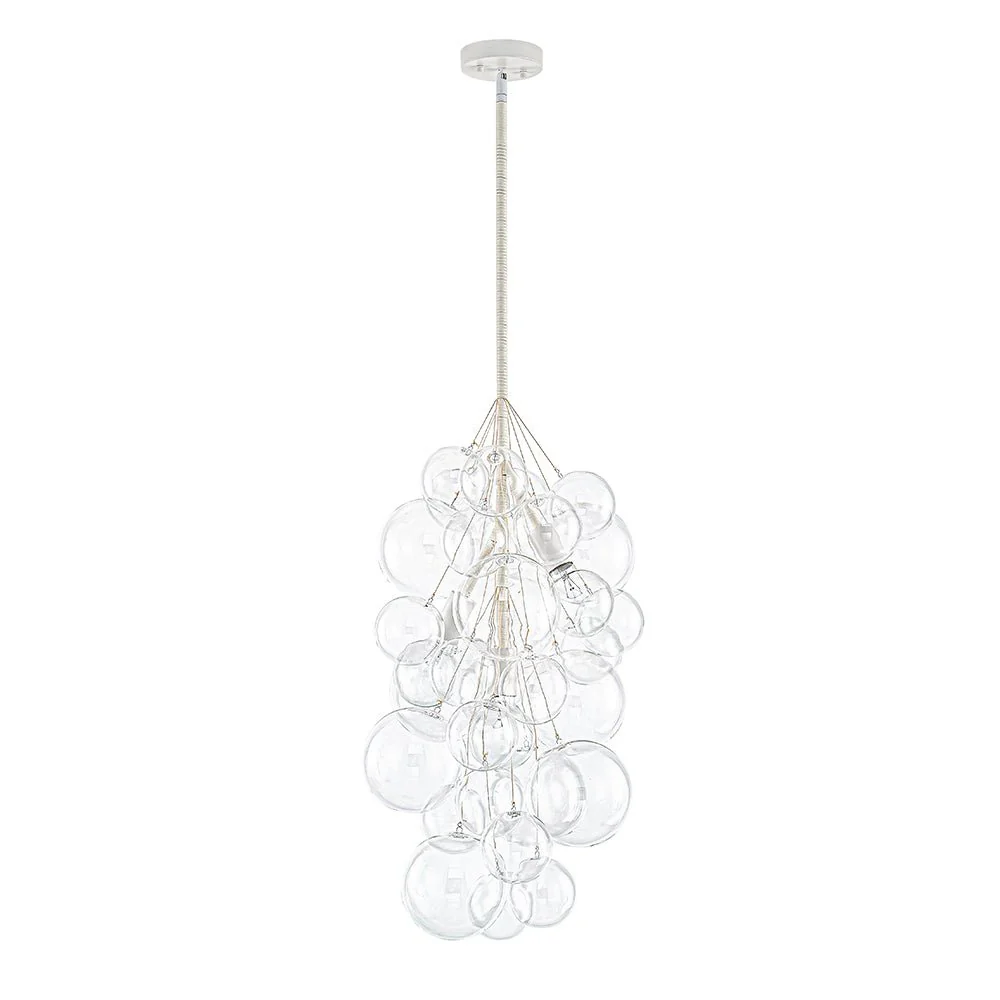3-Light Cascade Cluster Clear Glass Bubble Chandelier - Image 16