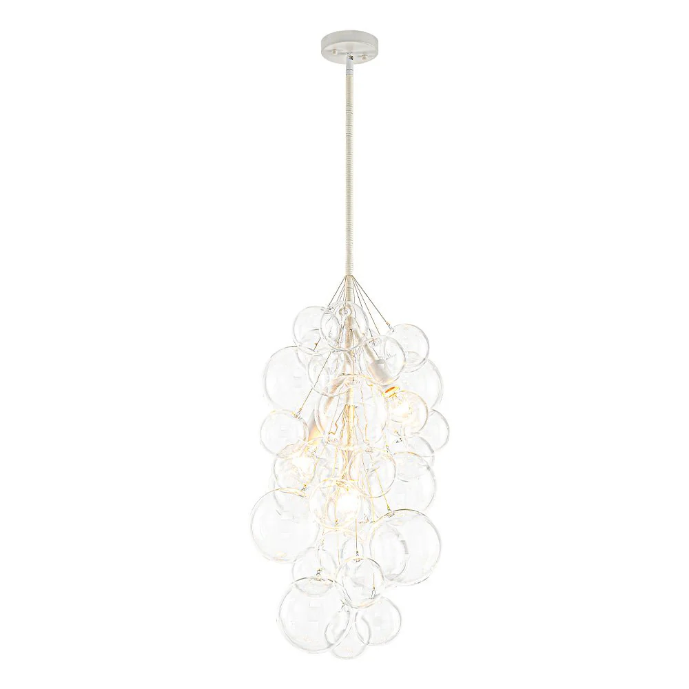 3-Light Cascade Cluster Clear Glass Bubble Chandelier - Image 18
