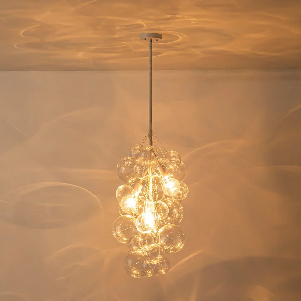 3-Light Cascade Cluster Clear Glass Bubble Chandelier - Image 20