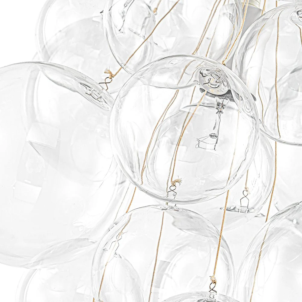 3-Light Cascade Cluster Clear Glass Bubble Chandelier - Image 24