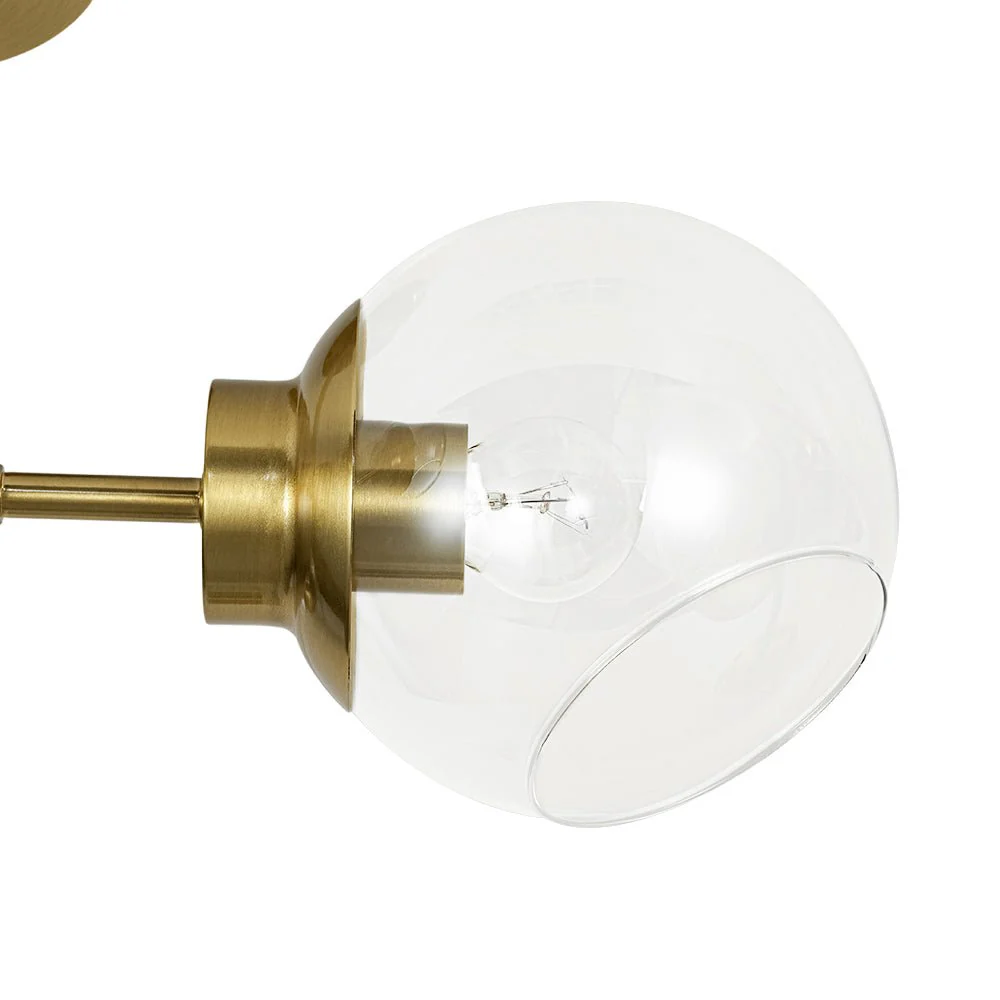 3-Light Clear Glass Globe Sputnik Semi Flush Mount - Image 10