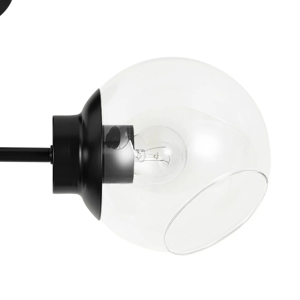 3-Light Clear Glass Globe Sputnik Semi Flush Mount - Image 20