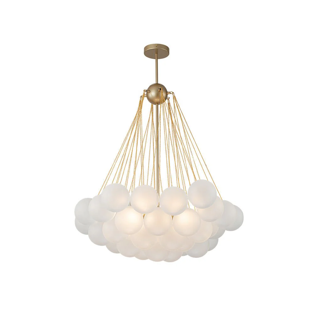 3-Light Cluster Frosted Glass Bubble Chandelier - Image 13