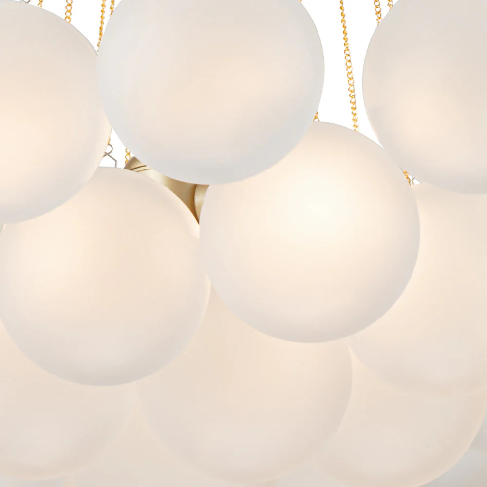 3-Light Cluster Frosted Glass Bubble Chandelier - Image 15