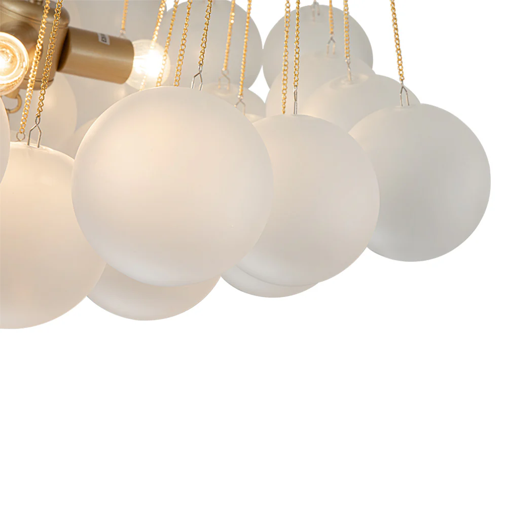 3-Light Cluster Frosted Glass Bubble Chandelier - Image 16