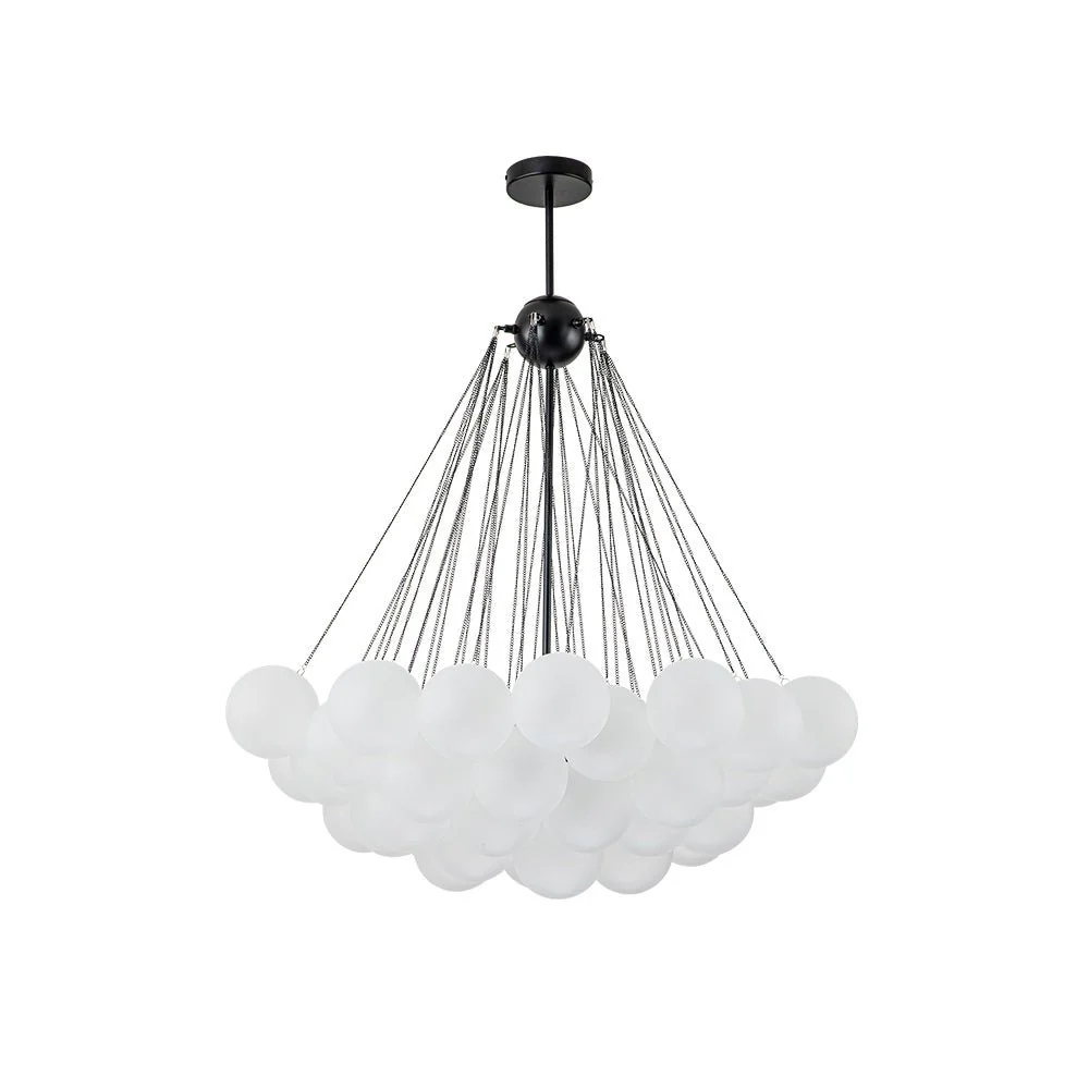 3-Light Cluster Frosted Glass Bubble Chandelier - Image 5