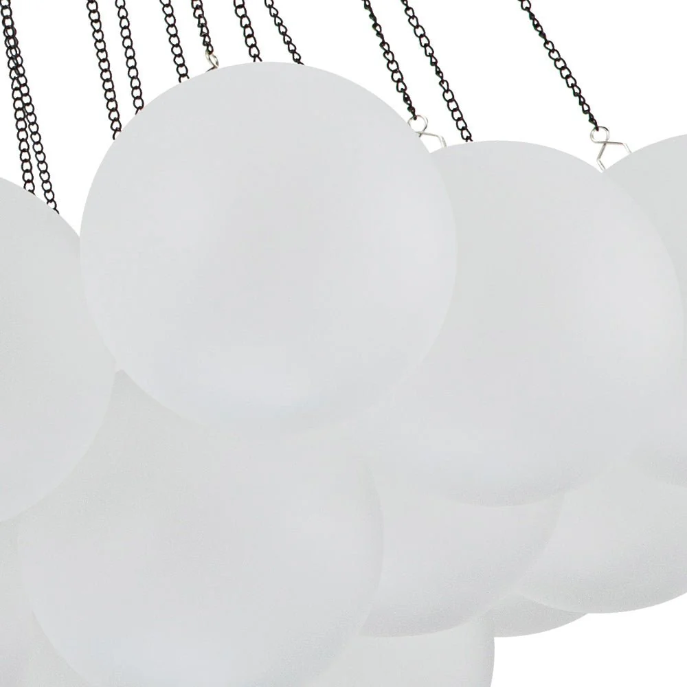 3-Light Cluster Frosted Glass Bubble Chandelier - Image 8
