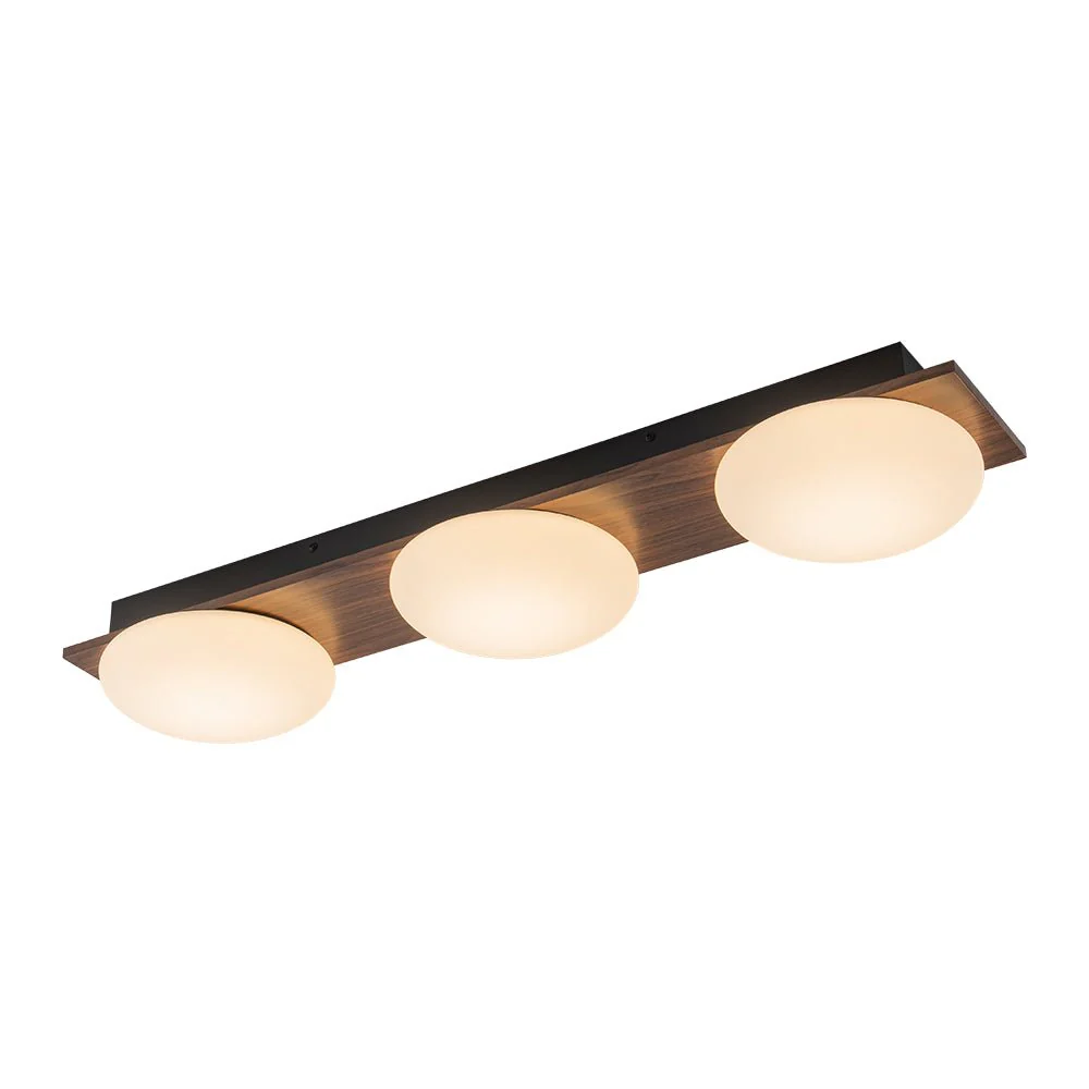3-Light Dimmable LED Rustic Linear Flush Mount Light - Image 3