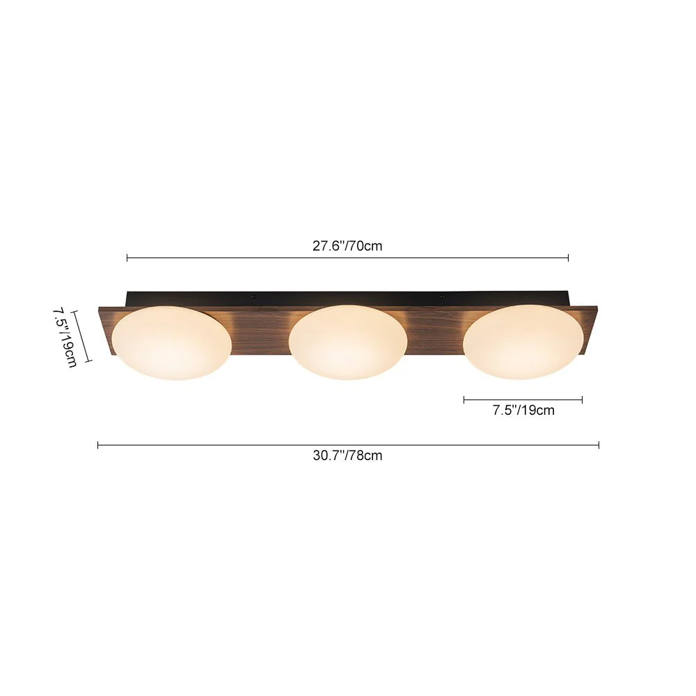 3-Light Dimmable LED Rustic Linear Flush Mount Light - Image 5