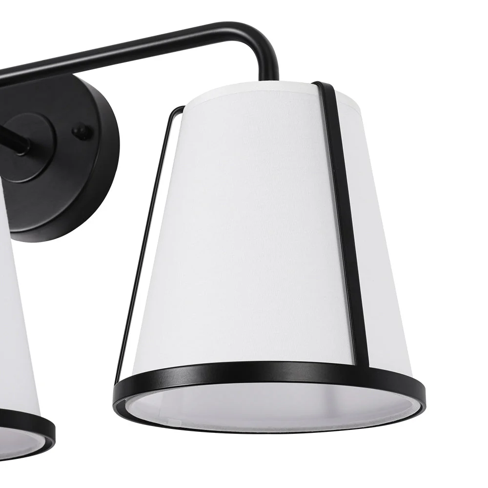 3-Light Fabric Conical Shade Vanity Wall Sconce - Image 10