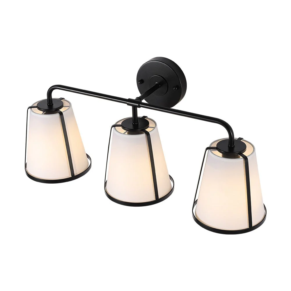 3-Light Fabric Conical Shade Vanity Wall Sconce - Image 5
