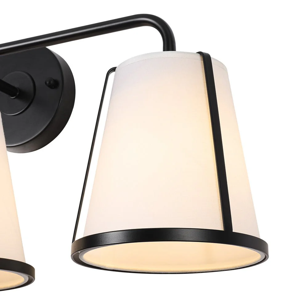 3-Light Fabric Conical Shade Vanity Wall Sconce - Image 9