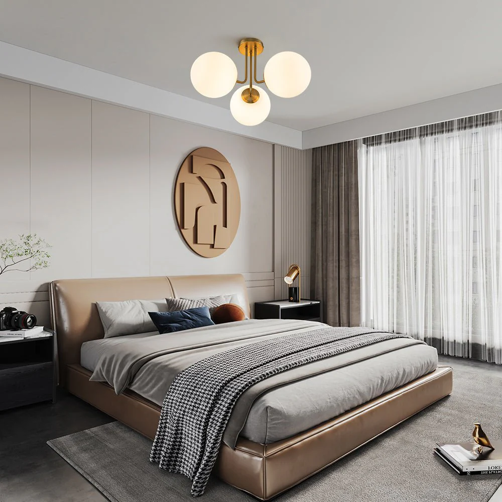 3-Light Frosted Glass Globe Ceiling Light - Image 4
