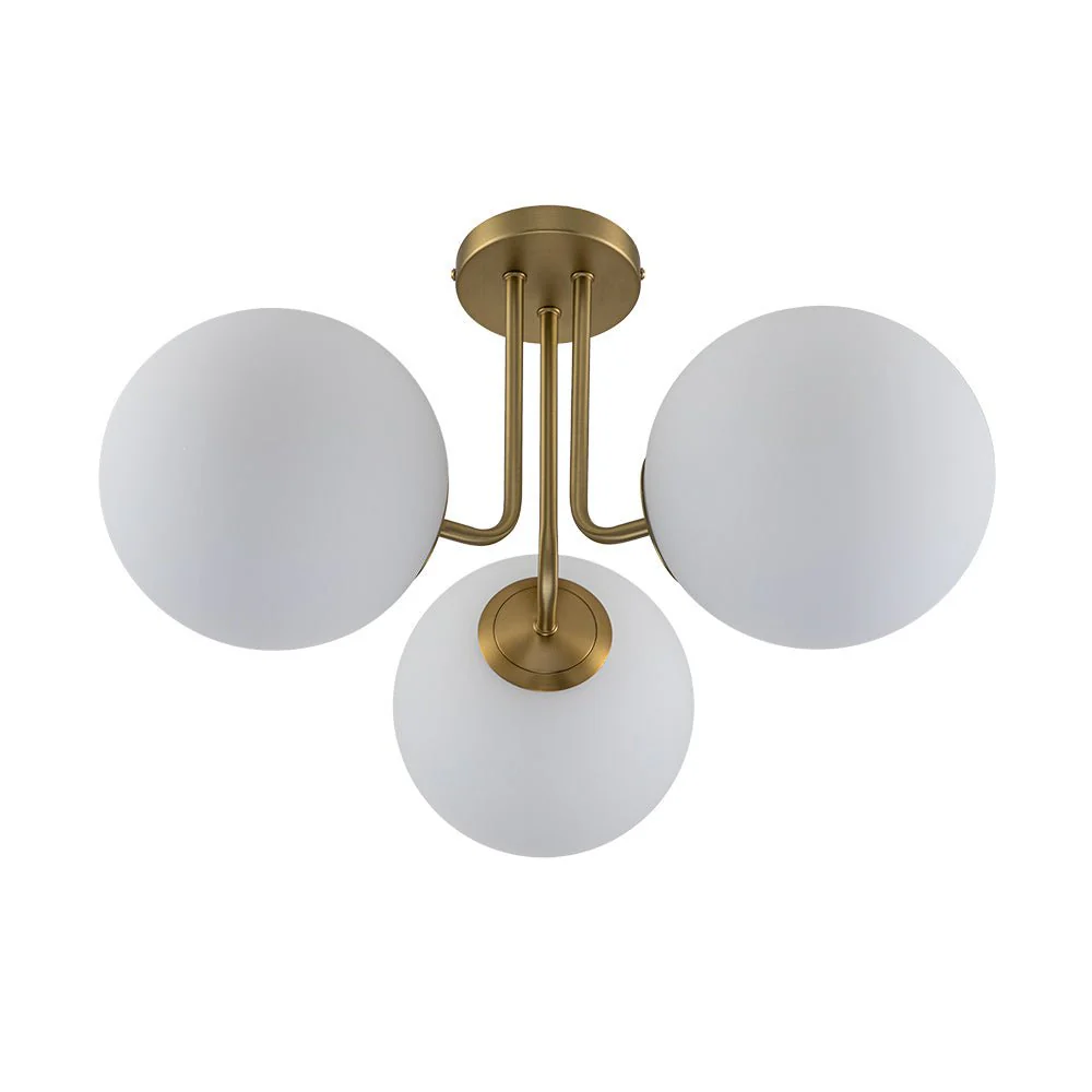 3-Light Frosted Glass Globe Ceiling Light - Image 9