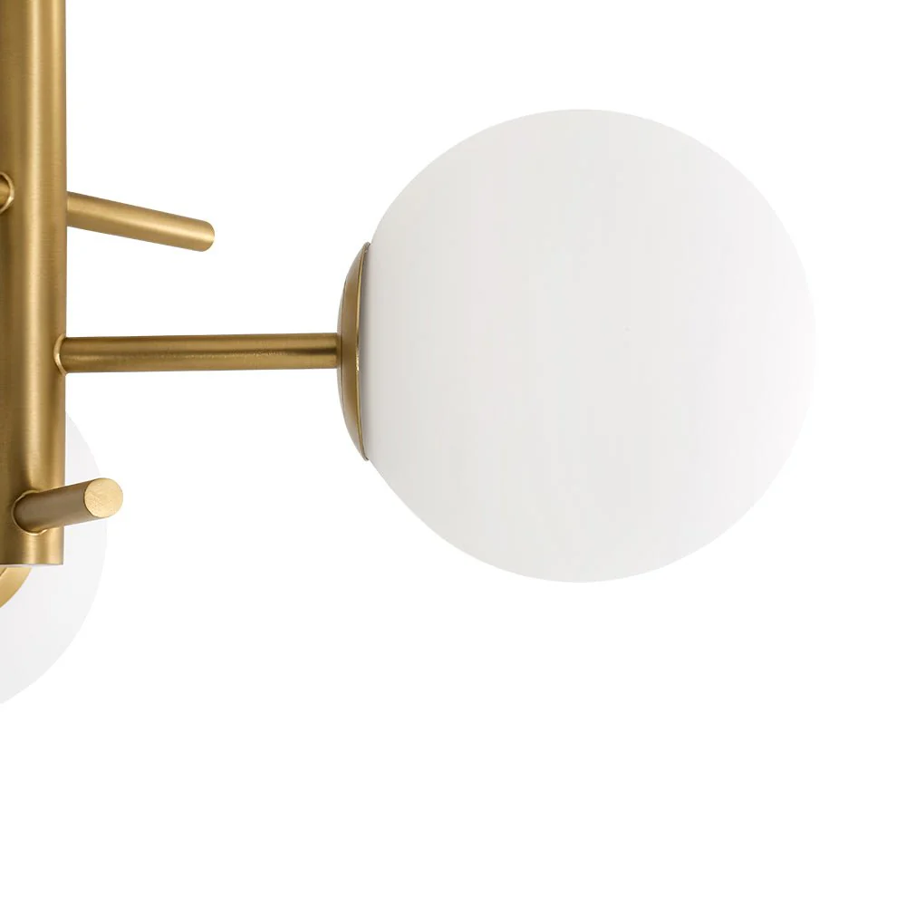 3-Light Frosted Glass Globe Tiered Sputnik Semi Flush Mount - Image 11