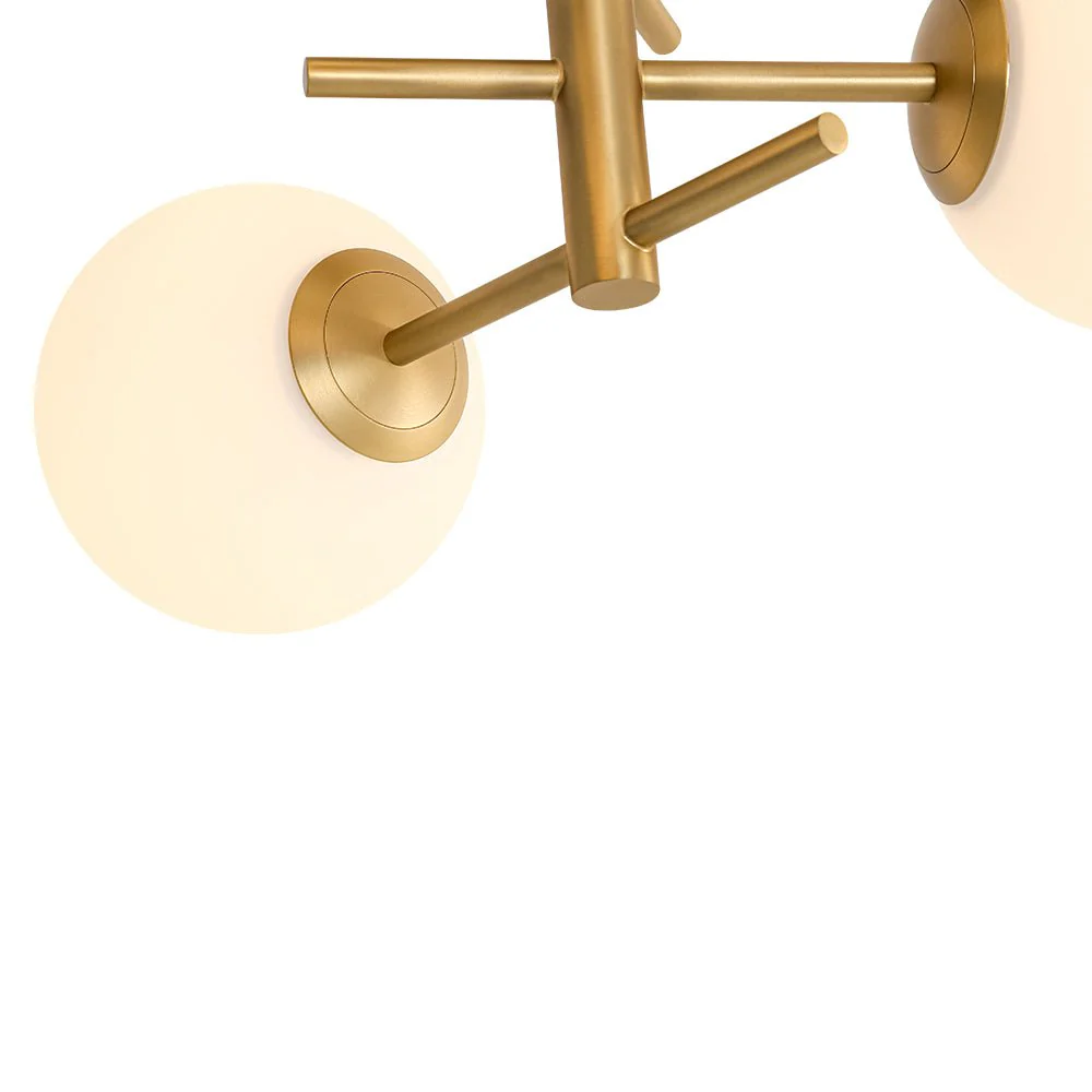 3-Light Frosted Glass Globe Tiered Sputnik Semi Flush Mount - Image 12