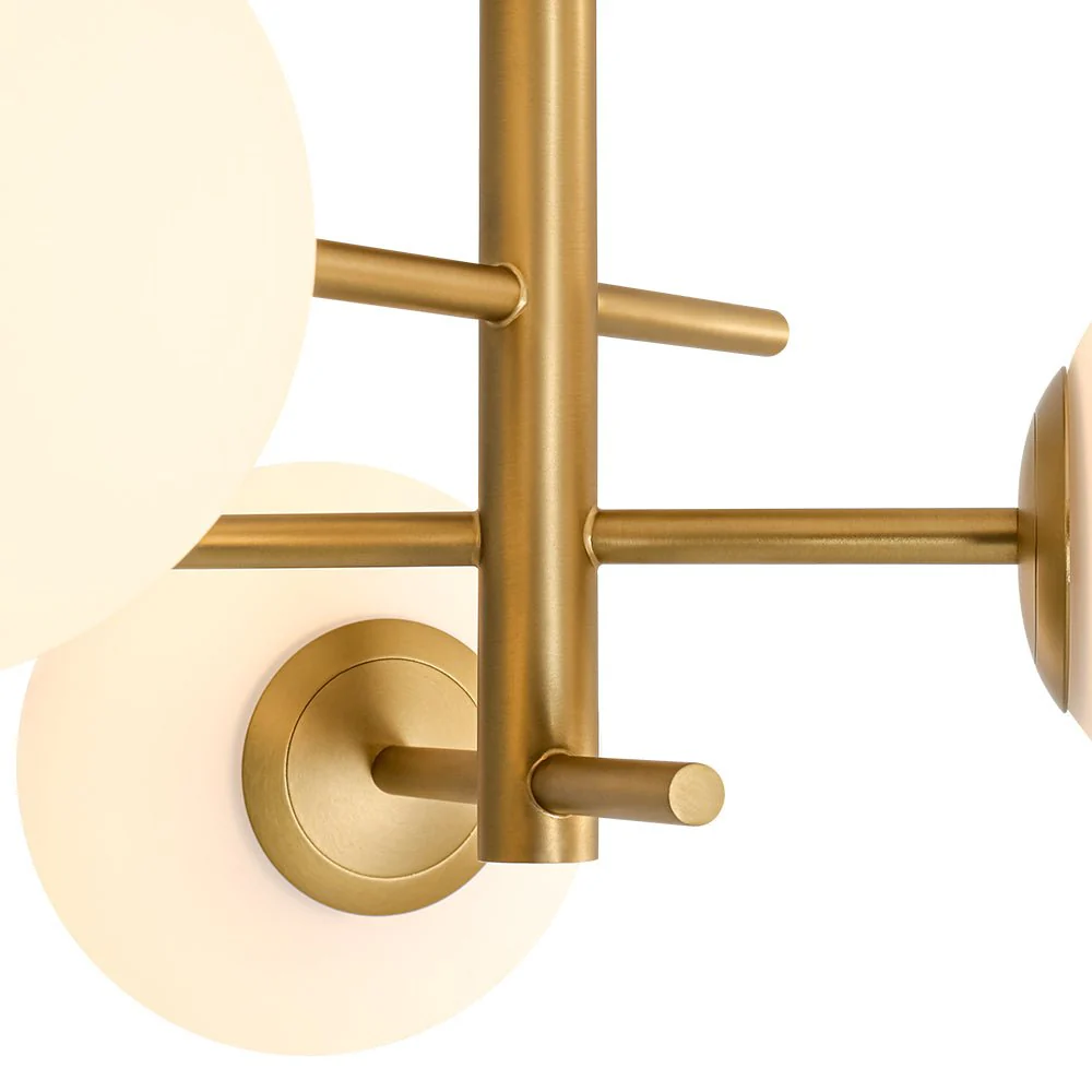 3-Light Frosted Glass Globe Tiered Sputnik Semi Flush Mount - Image 13