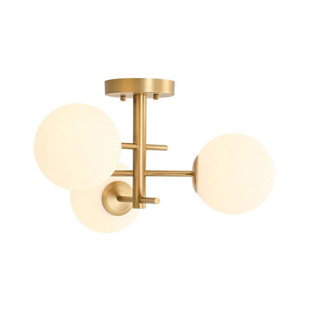 3-Light Frosted Glass Globe Tiered Sputnik Semi Flush Mount - Image 5