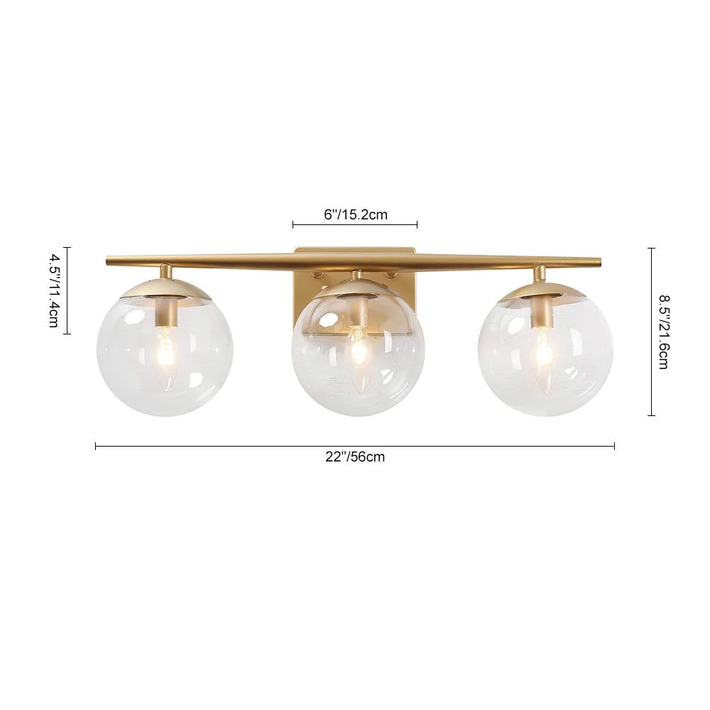 3-light Globe Vanity Wall Light - Image 8
