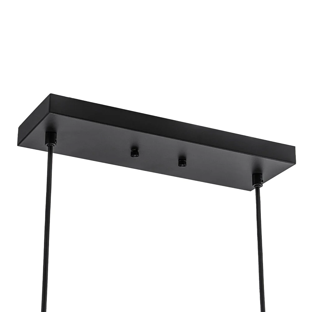 3-Light Gradual Smoked Glass Shade Linear Island Pendant - Image 15