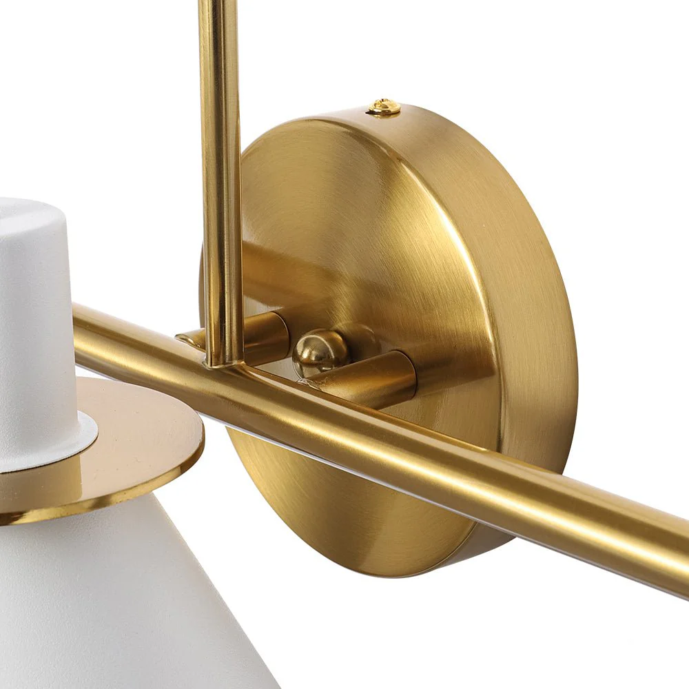 3-Light Metal Conical Shade Bathroom Vanity Wall Sconce - Image 11