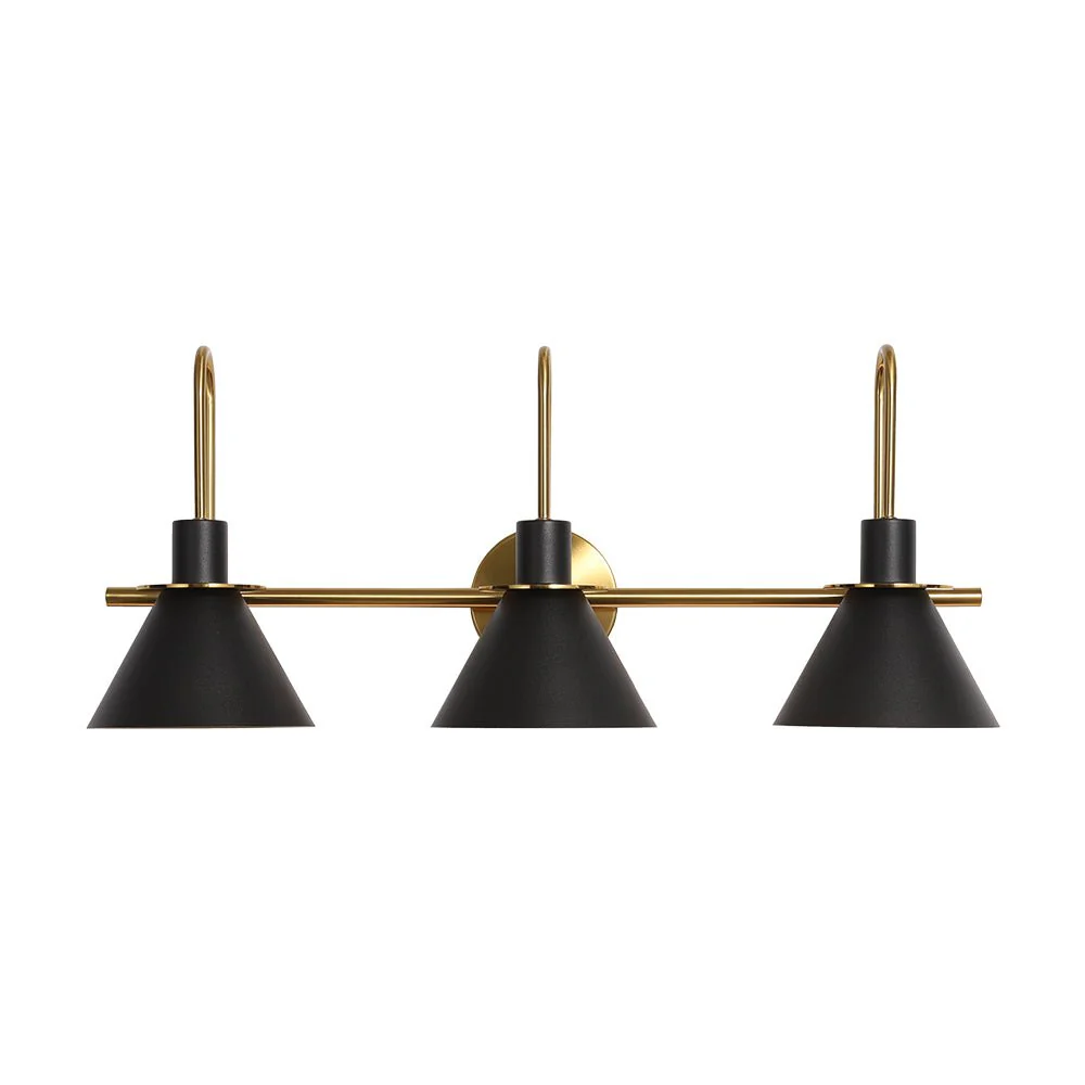 3-Light Metal Conical Shade Bathroom Vanity Wall Sconce - Image 14