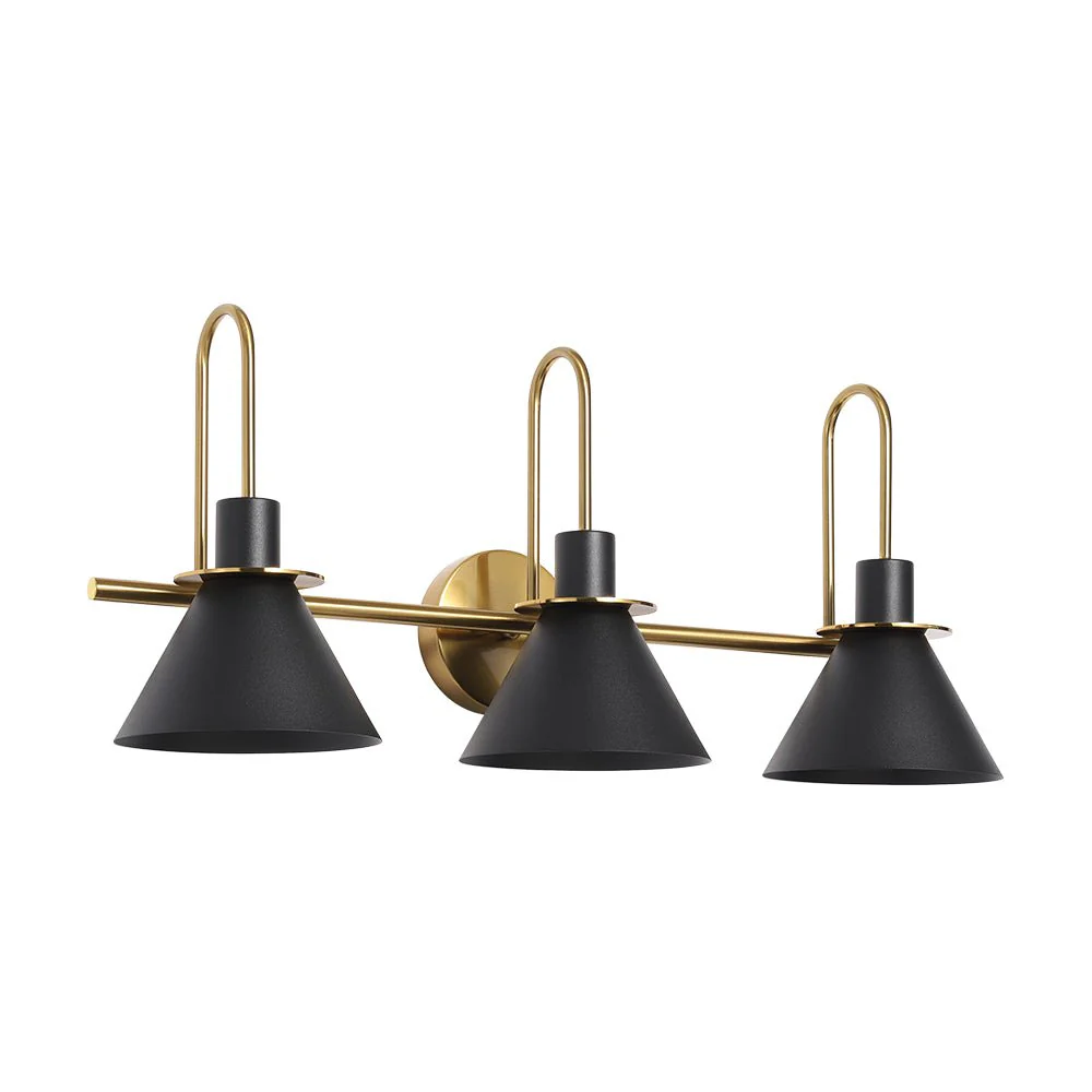 3-Light Metal Conical Shade Bathroom Vanity Wall Sconce - Image 16