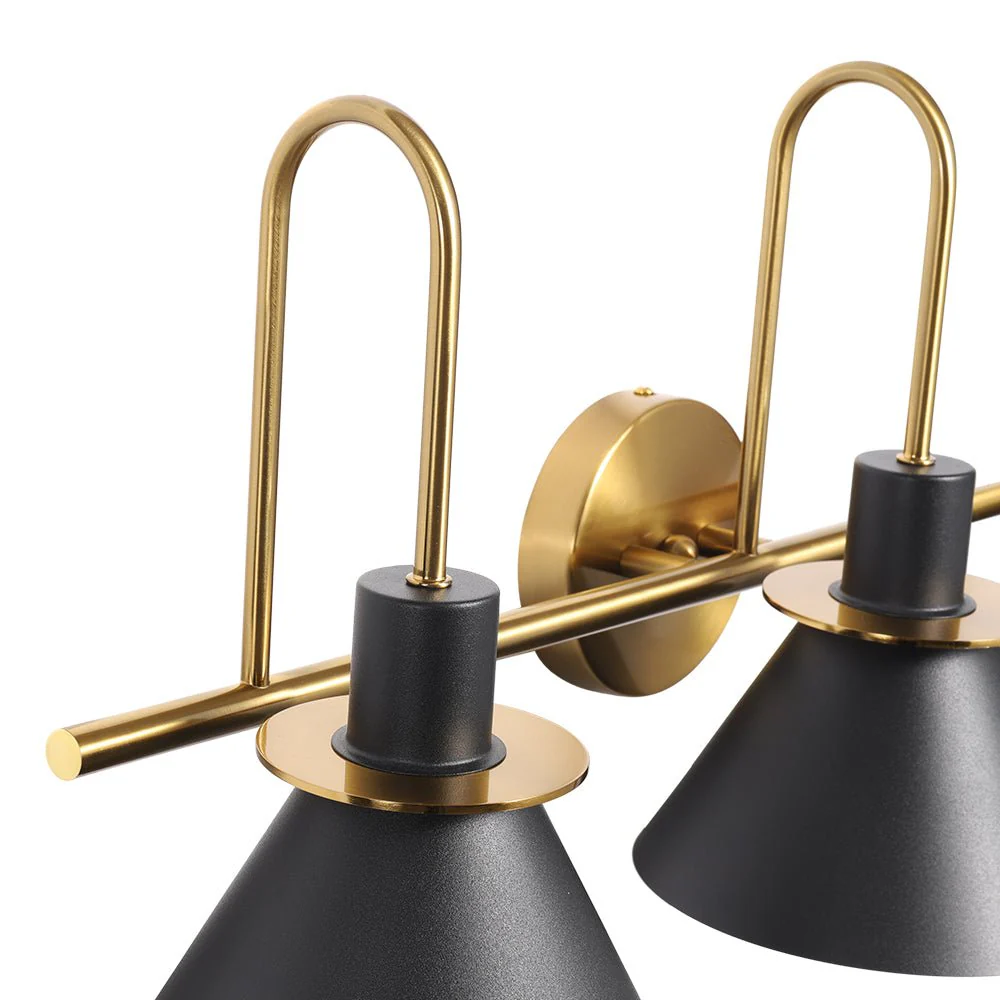3-Light Metal Conical Shade Bathroom Vanity Wall Sconce - Image 21