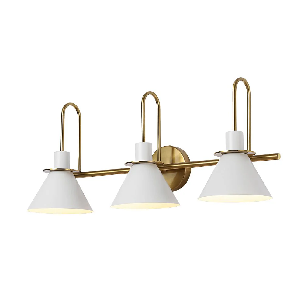 3-Light Metal Conical Shade Bathroom Vanity Wall Sconce - Image 5