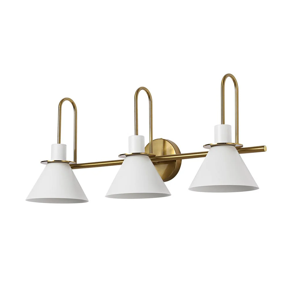 3-Light Metal Conical Shade Bathroom Vanity Wall Sconce - Image 6