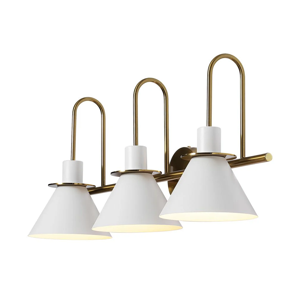 3-Light Metal Conical Shade Bathroom Vanity Wall Sconce - Image 7