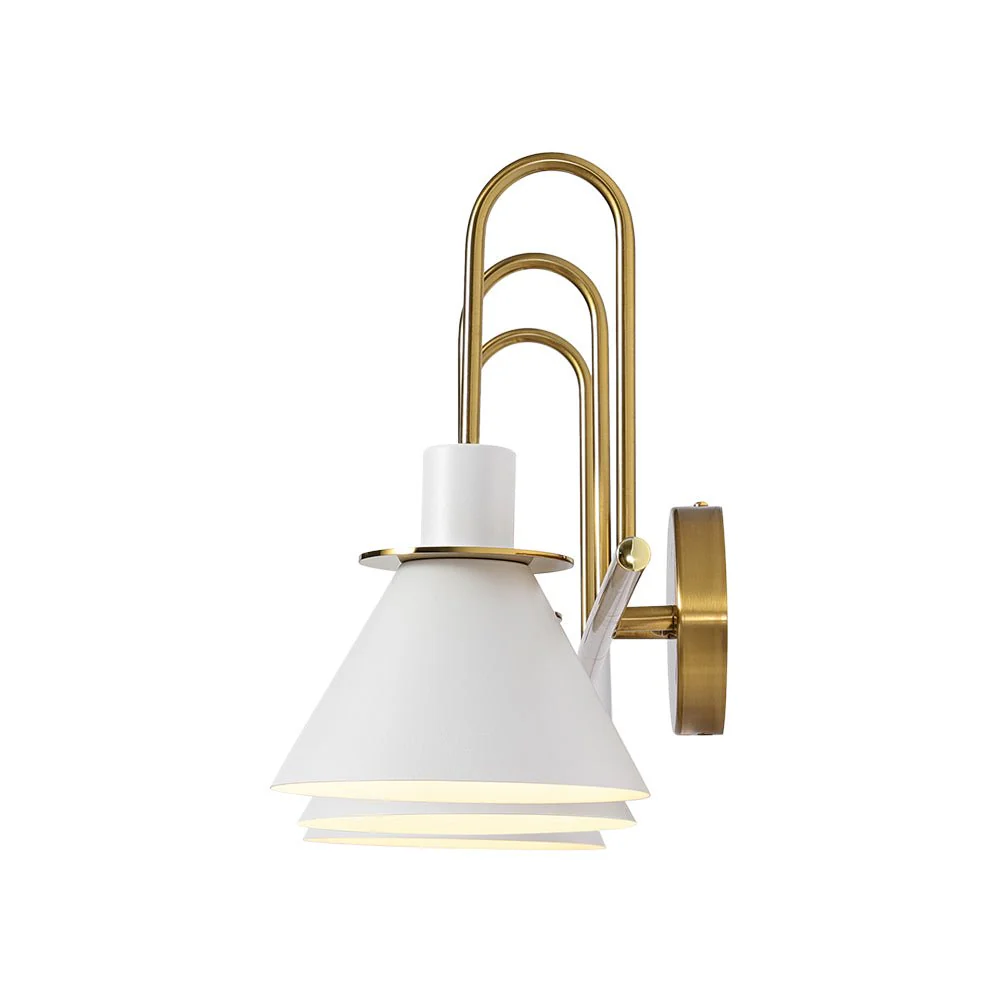 3-Light Metal Conical Shade Bathroom Vanity Wall Sconce - Image 9