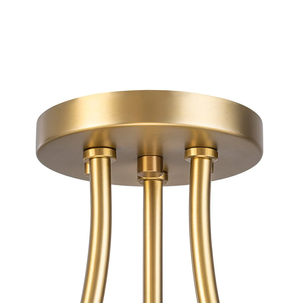 3-Light Modern Iron Brass White Saucer Semi Flush Mount - Image 8