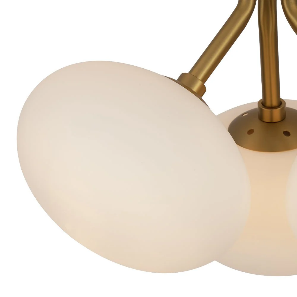3-Light Opal Glass Sphere Semi Flush Mount Light - Image 10