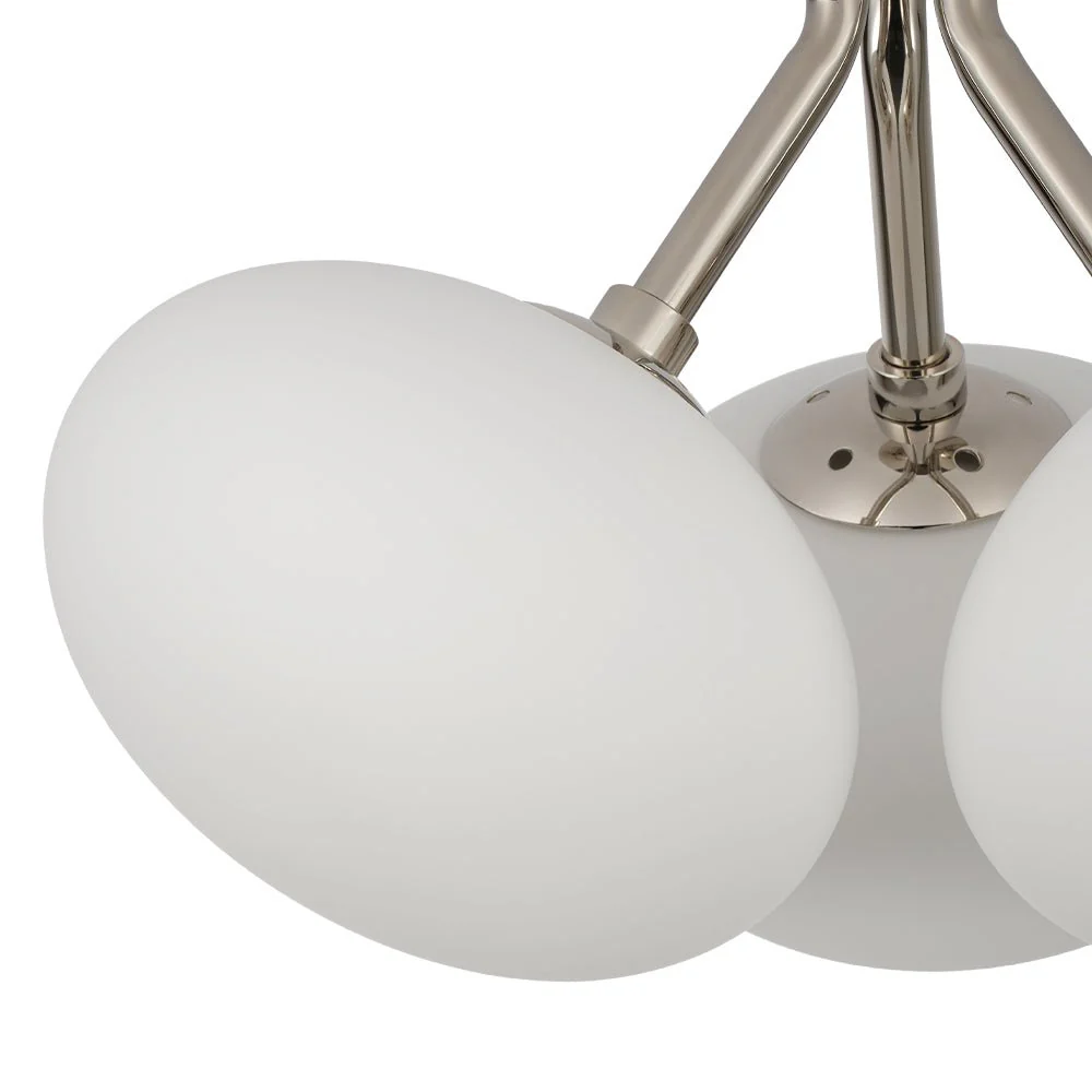 3-Light Opal Glass Sphere Semi Flush Mount Light - Image 16
