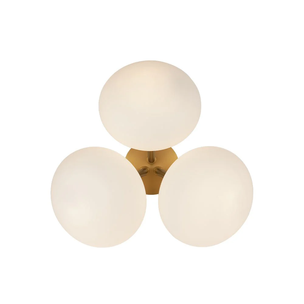 3-Light Opal Glass Sphere Semi Flush Mount Light - Image 7