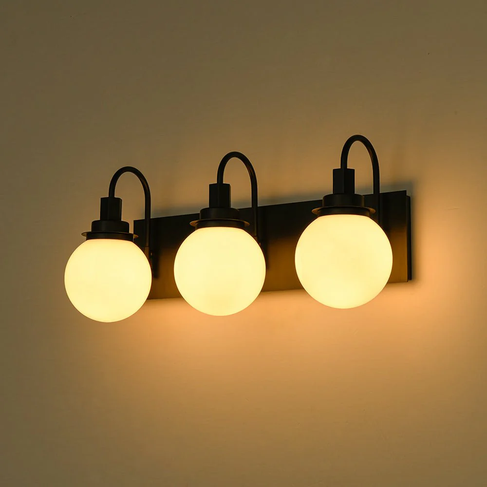 3-Light Shine Opal Glass Globe Bathroom Vanity Wall Sconce - Image 13