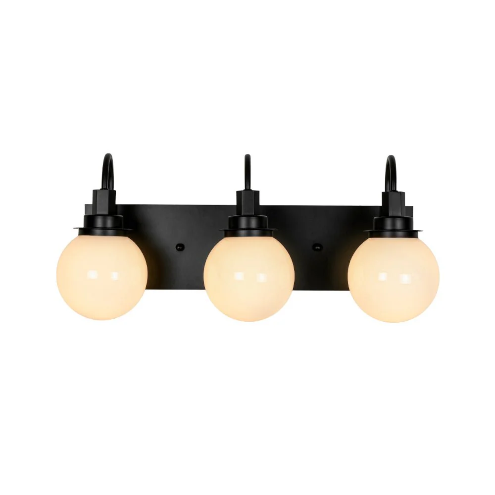 3-Light Shine Opal Glass Globe Bathroom Vanity Wall Sconce - Image 3