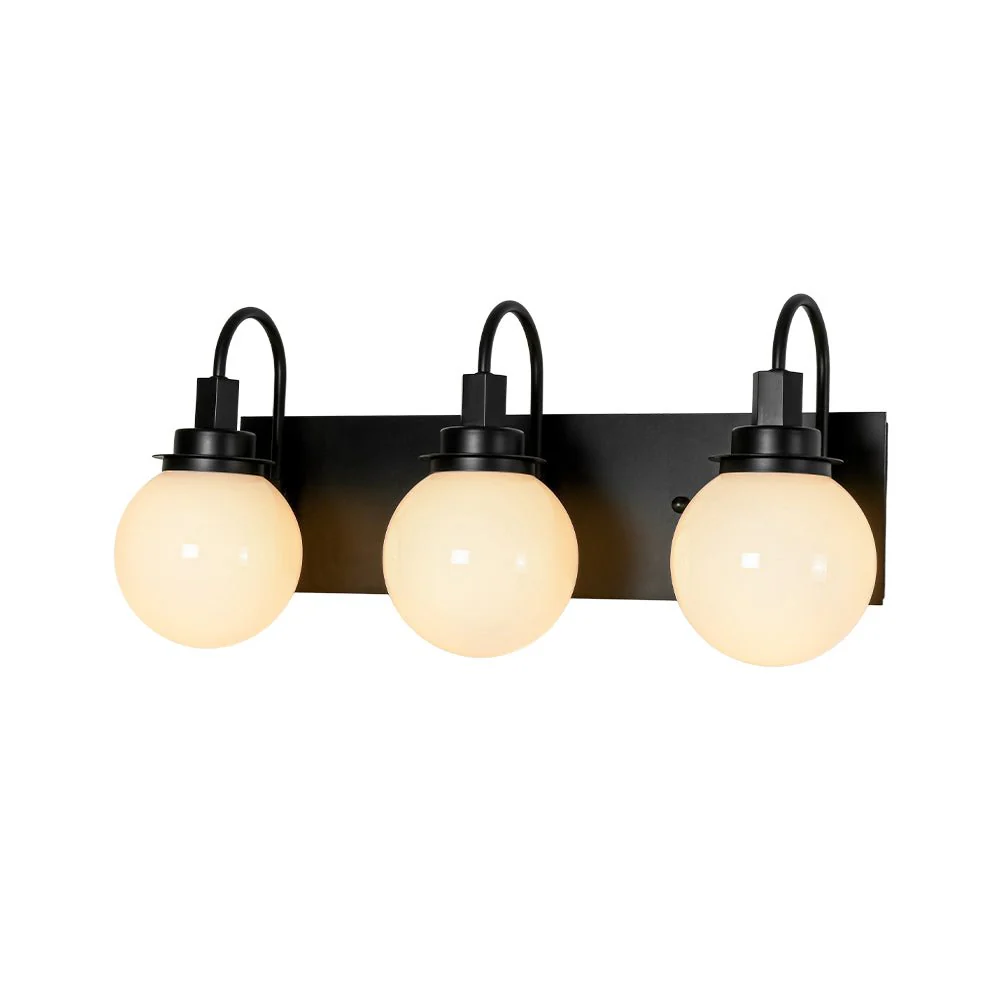 3-Light Shine Opal Glass Globe Bathroom Vanity Wall Sconce - Image 4