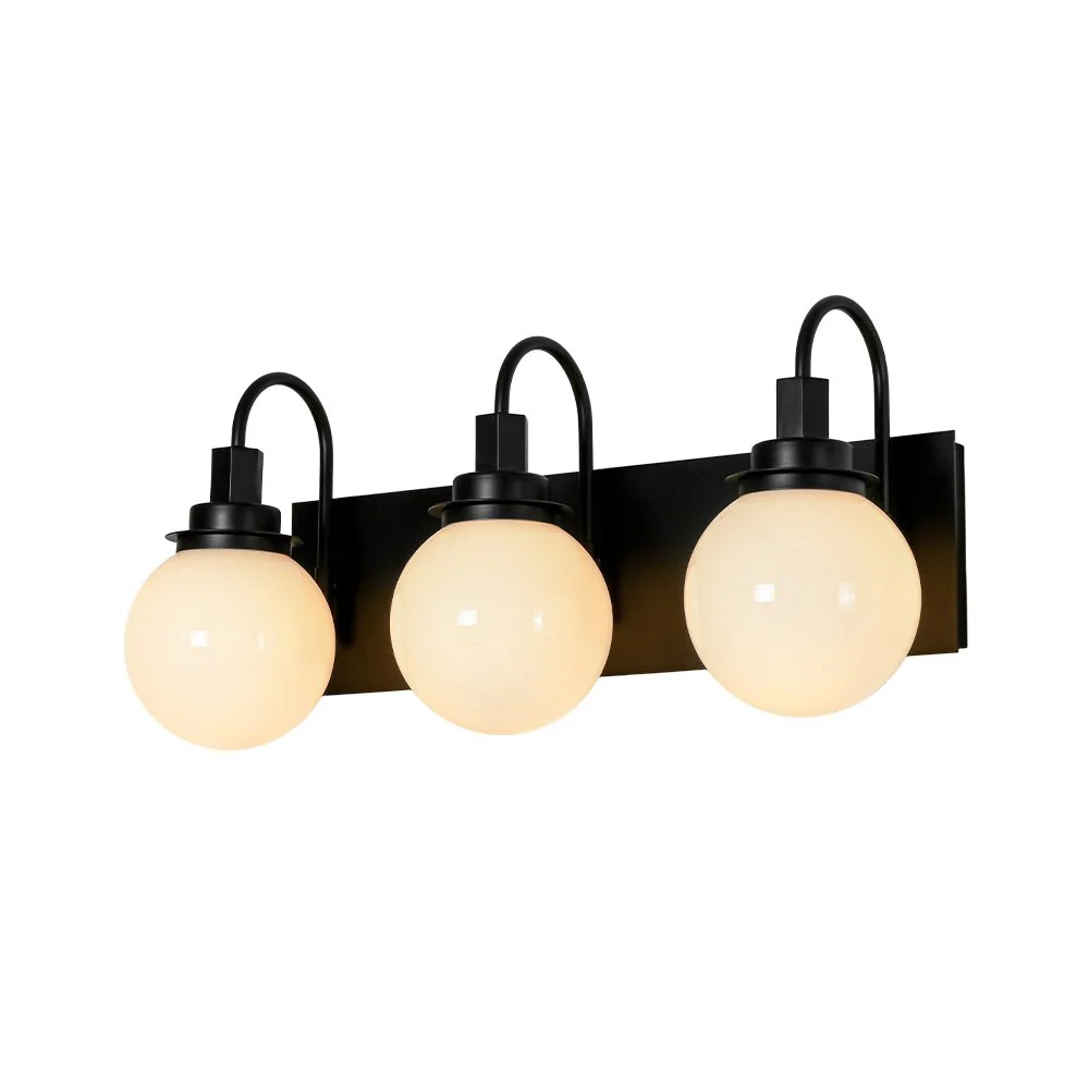 3-Light Shine Opal Glass Globe Bathroom Vanity Wall Sconce - Image 5
